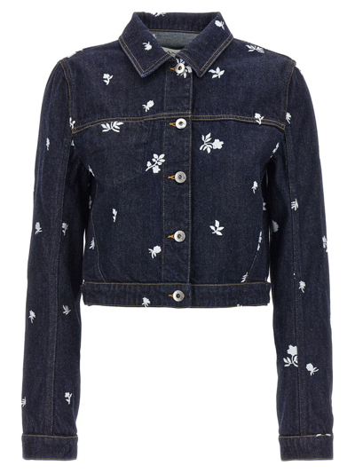 Lanvin Floral Embroidery Jacket In Azul