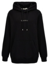 Lanvin Logo Embroidery Hoodie Sweatshirt Black In Black