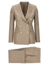 Tagliatore Parisian Suit Tailored Flared Trousers In Beige