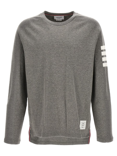 Thom Browne 4 Bar T-shirt In Grey