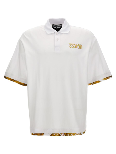 Versace Jeans Couture Embroidered-logo Polo Shirt In White