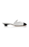 MIU MIU DECOLLETE MORDORE LEATHER MULES