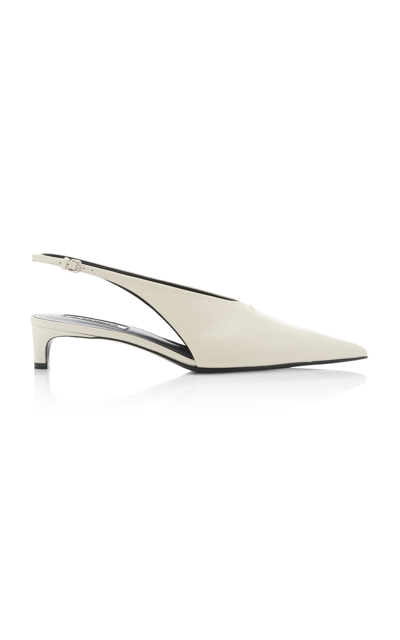 JIL SANDER LEATHER SLINGBACK PUMPS