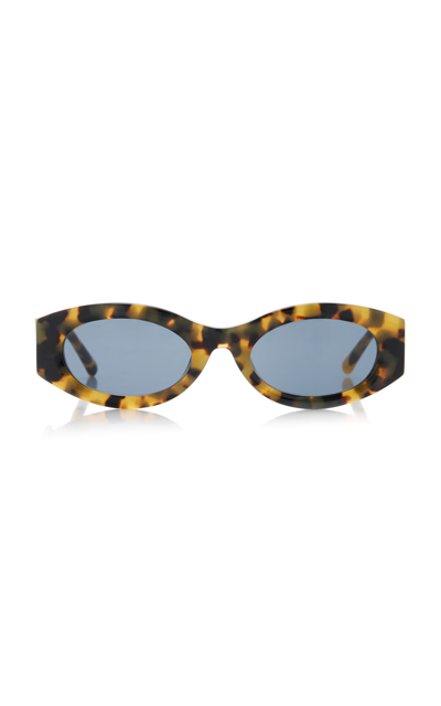 Attico Berta Oval-frame Acetate Sunglasses In Brown