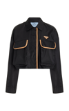 Prada Giacca Con Logo Crop In Black