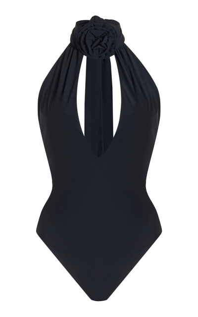 Magda Butrym Rosette-detailed Cutout One-piece Swimsuit In Black
