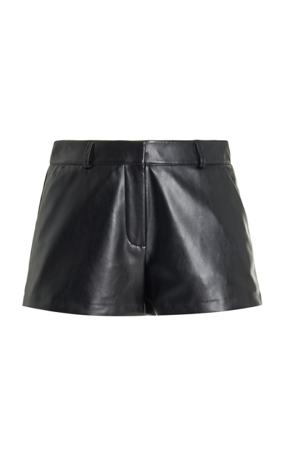 The Frankie Shop Kate Faux Leather Shorts In Black