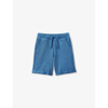 Benetton Kids' Logo-embroidered Regular-fit Sweat Shorts 6-14 Years In Airforce Blue