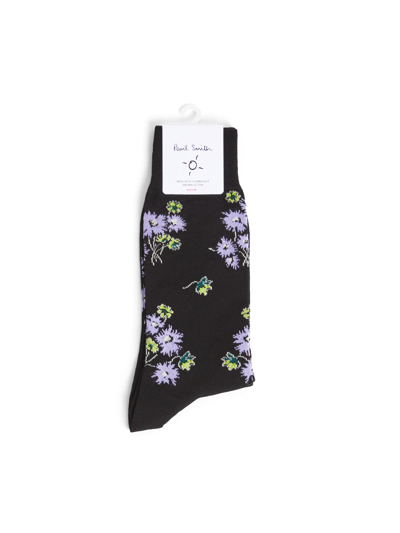 Paul Smith Men's Sock Narcissi Floral Black