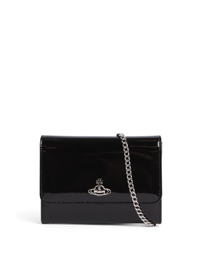 Vivienne Westwood Women's Shiny Crossbody Wallet Black
