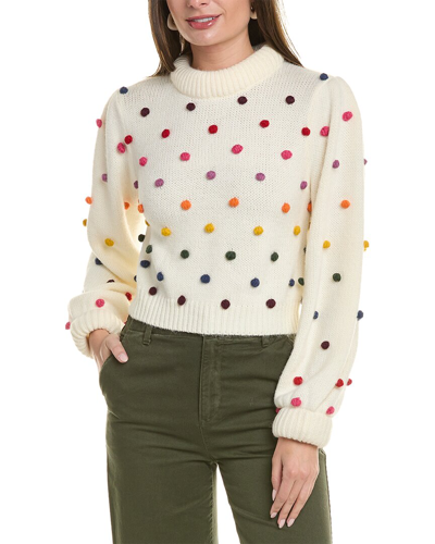 Farm Rio Dots Wool-blend Sweater In White
