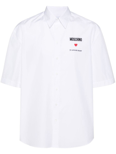 Moschino Shirt With Embroidery In White