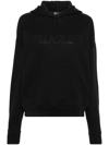 Mugler Cotton Blend Hooded Sweatshirt With Kangaroo Pocket In Black