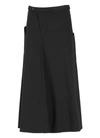 Y's High-waist Flared Midi Skirt In Black