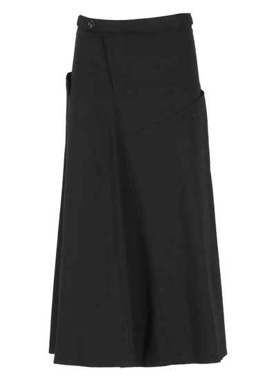 Y's Black Cotton Skirt For Woman