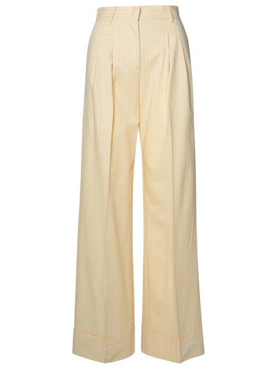 THE ANDAMANE THE ANDAMANE 'NATHALIE' IVORY WOOL BLEND TROUSERS