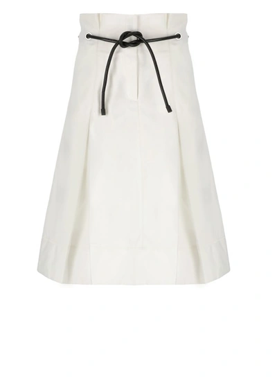 3.1 Phillip Lim Pleated Cotton Midi Skirt In White