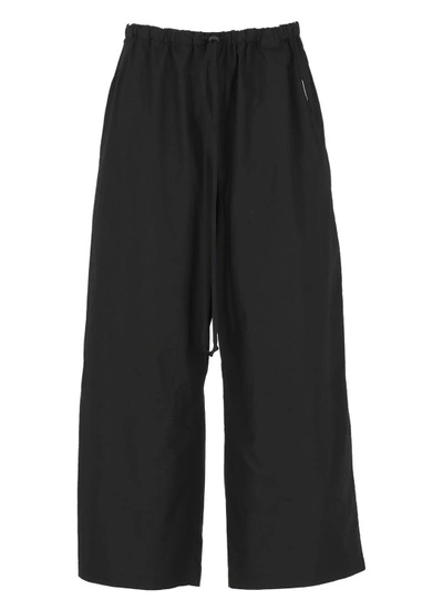 Yohji Yamamoto Drawstring Wide-leg Trousers In Black