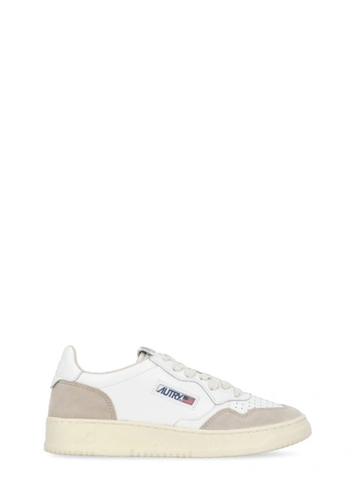 Autry White Leather And Fabric Sneakers