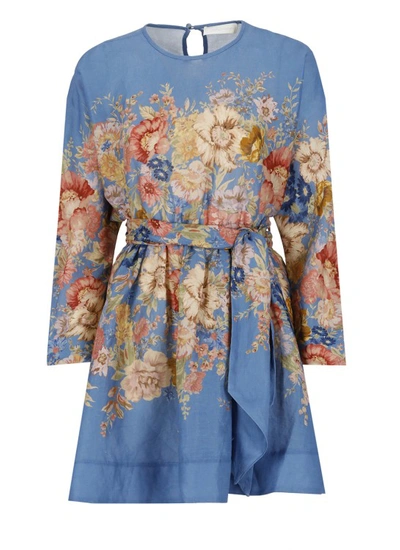 Zimmermann Dresses In Dusty Blue Floral