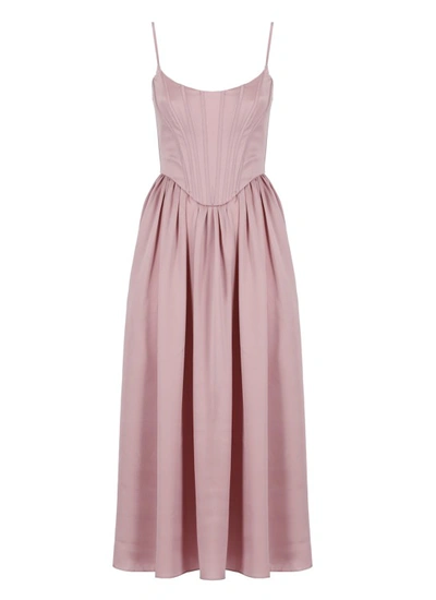 Zimmermann Silk Corset Dress In Pink