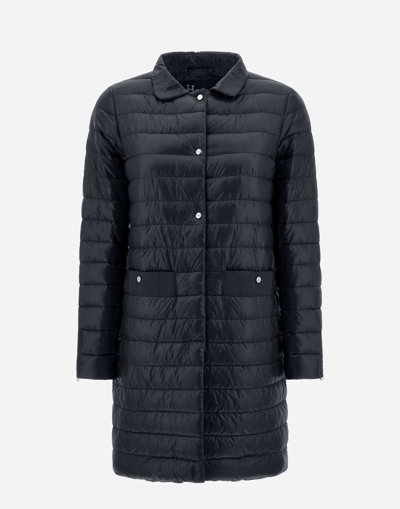 Herno Coat In Nylon Ultralight In Navy Blue