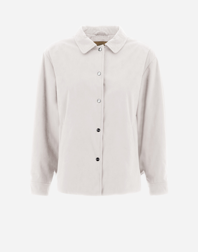Herno Suede Effect Jacket In Ice