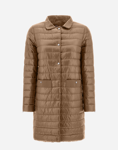 Herno Coat In Nylon Ultralight In Camel