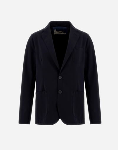 Herno Scuba Buttoned Blazer In Black