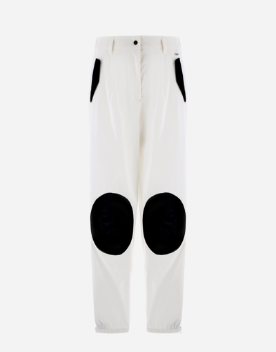 Herno Light Cotton Stretch And Nylon Ultralight Trousers In White/black