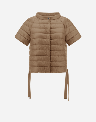 Herno Nylon Ultralight Cape Jacket In Camel