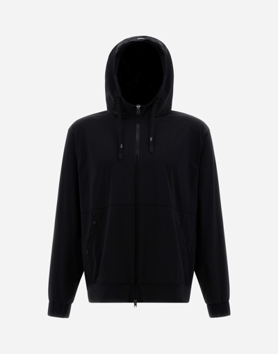 Herno Nylon Jersey Sweatshirt In Black