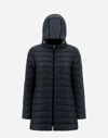 Herno Nylon Ultralight And Techno Taffetà A-line Jacket In Navy Blue