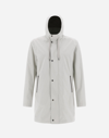 Herno New Rain Parka In Anthracite/camel