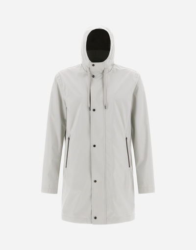 Herno New Rain Parka In Antracite/cammello