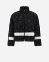 Herno Glam Tweed And Ecoage Bomber Jacket In Black