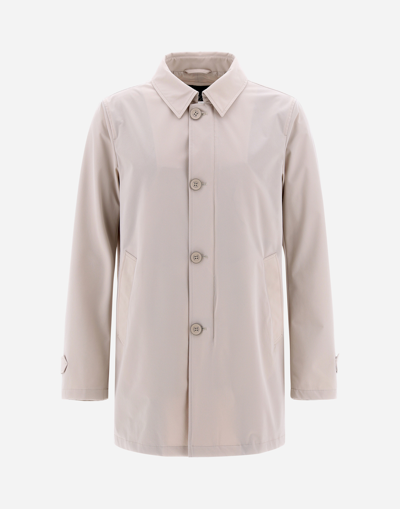 Herno City Life Raincoat In Grey Pearl