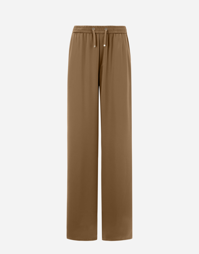 Herno Trousers In Casual Satin In Sand