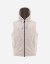 Herno Suede-look Sleeveless Jacket In Ice