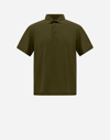 Herno Polo Shirt In Crepe Jersey In Light Military