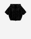 Herno Micro Sequin A-line Jacket In Black
