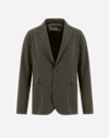 Herno Blazer In Non-washed Light Scuba In Light Military