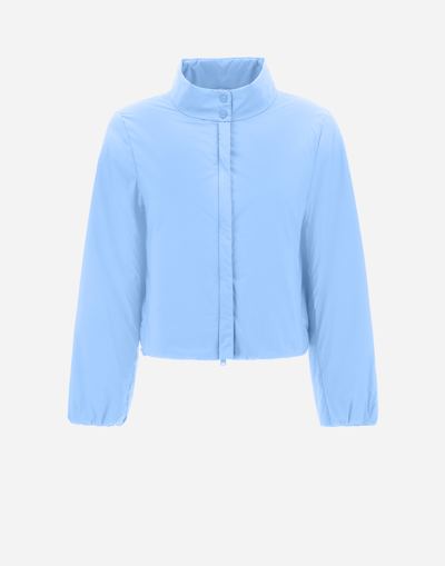Herno Ecoage Bomber Jacket In Light Blue