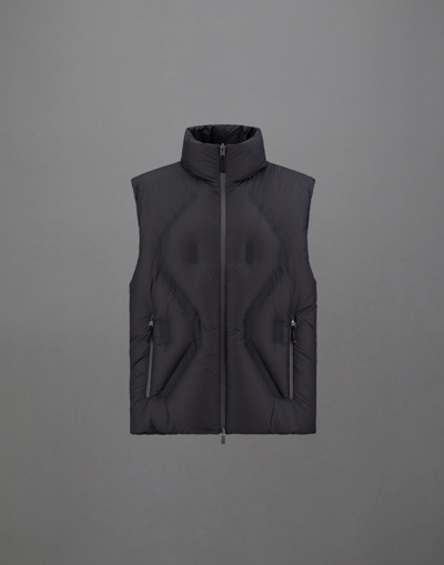 Herno Sleeveless Laminar Jacket In Translucent Ripstop In Slate