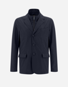Herno Single-breasted High-neck Blazer In Blue