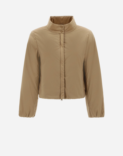 Herno Ecoage Bomber Jacket In Sand