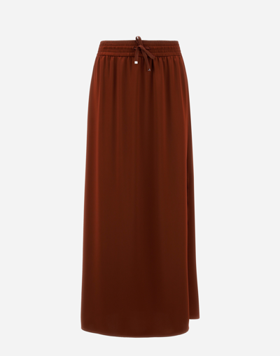 Herno Casual Satin Skirt In Burnt