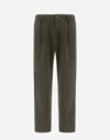 Herno Trousers In Light Non-washed Scuba In Light Military