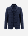 Herno La Giacca Water Resistant Down Blazer With Removable Bib In New Blue