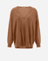 Herno Eternity V-neck Sweater In Camel